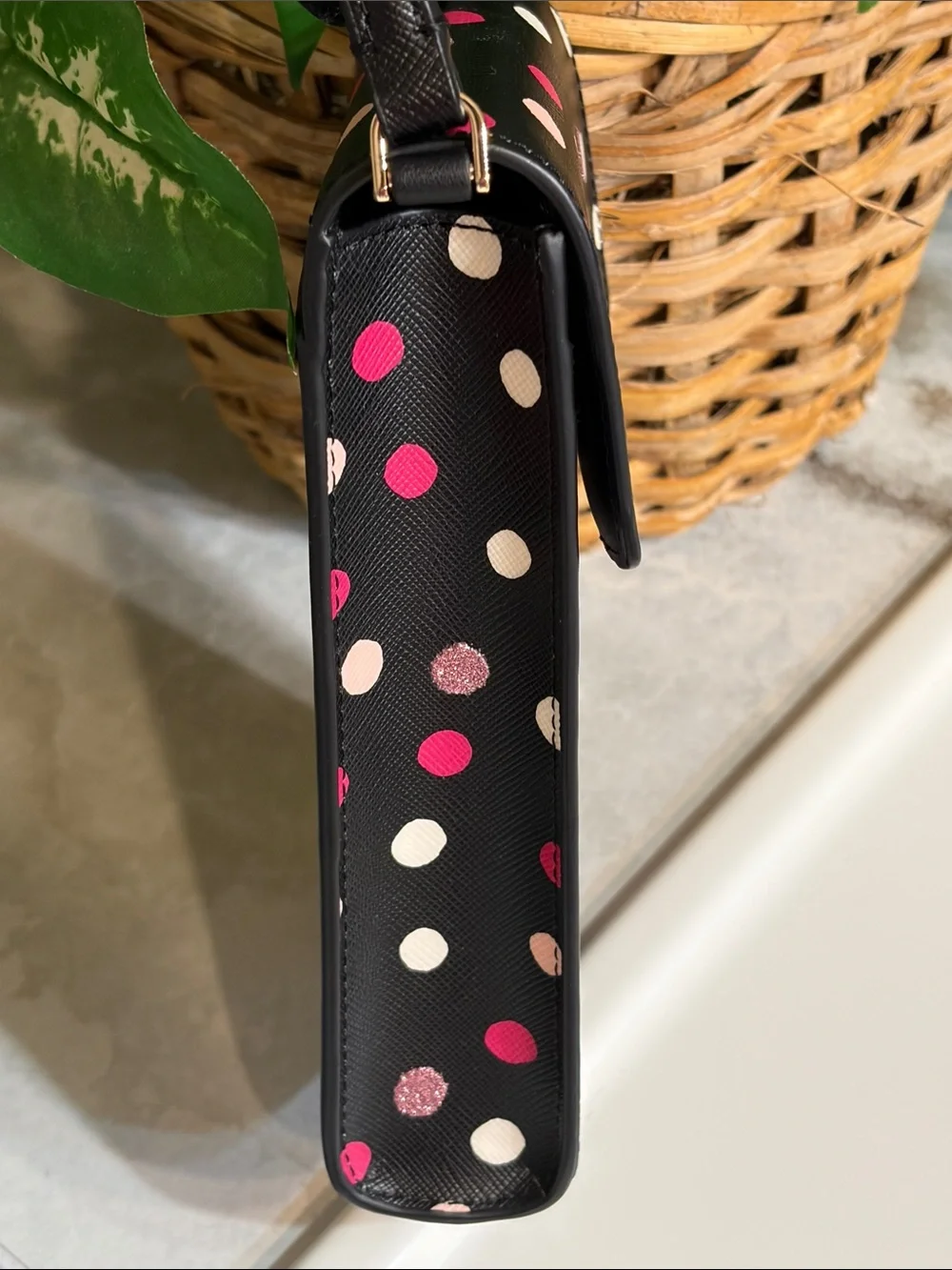 kate spade Black Polka Dot Crossbody phone case
